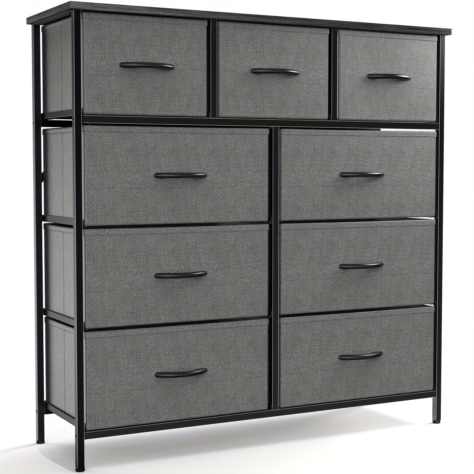 Dresser With 9 Drawers Fabric Storage Tower Storage Cabinet Organizer Unit For Lab Living Room Hallway Closets &