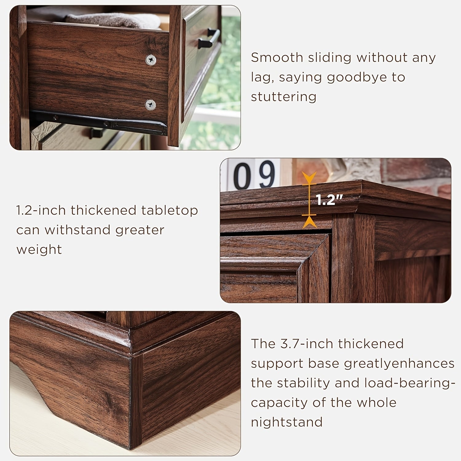 Rustic 5-Drawer Wooden Dresser Chest 117cm Tall with Wide Metal Handles Natural Texture Finish Ideal for Bedroom Living