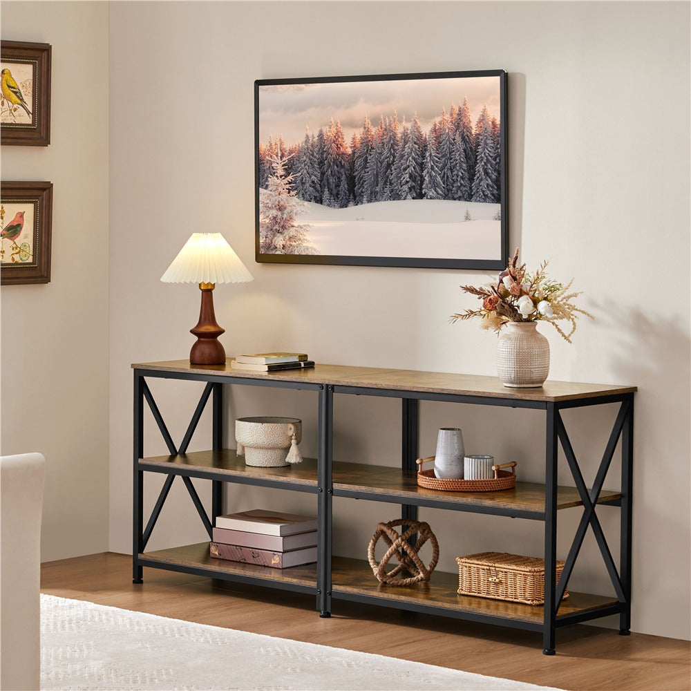 Costoffs 55 Inch TV Stand 3 Tiers TV Cabinet with Storage Shelves TV Media Console Table for TVs up to 65 Inch for Living Room