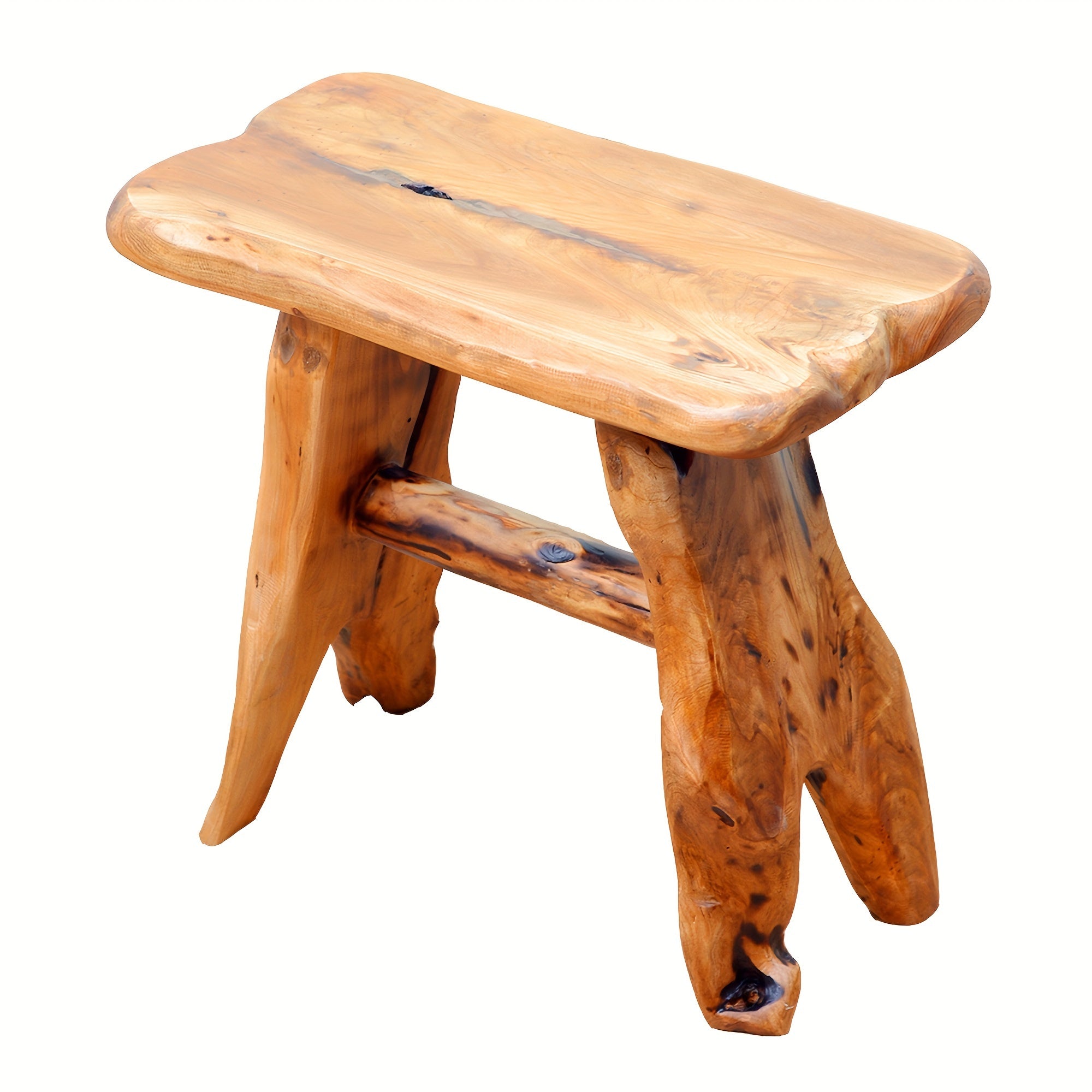 1pc Unique Tree Stump-Inspired Wooden Side Table & Plant Stand - Handcrafted Cedar Stool with Natural Wood Grain, Durable & Ready to Use, Ideal for Living Room, Bedroom, Patio - Indoor/Outdoor Versatility