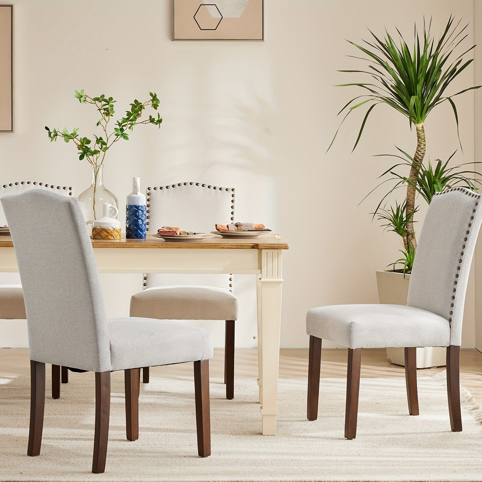 Modern Dining Chairs Set of 2 Upholstered Kitchen Room Chairs Mid- Century High- End Dining Room Side Chairs