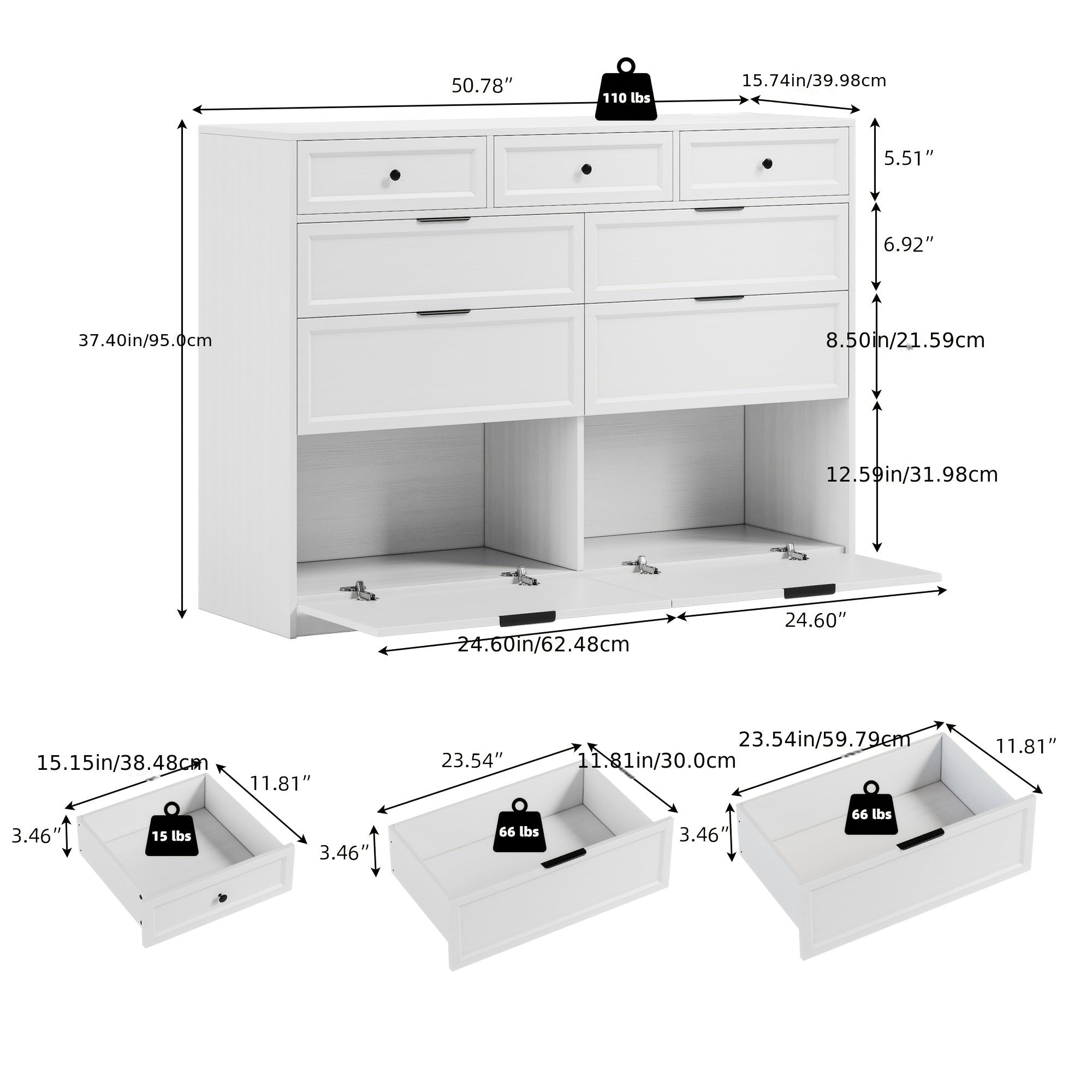 9 Drawer Dresser For Bedroom 120cm Long Modern Chest Of Drawers With Power Outlet Mid Century Dresser Fluted Dresser