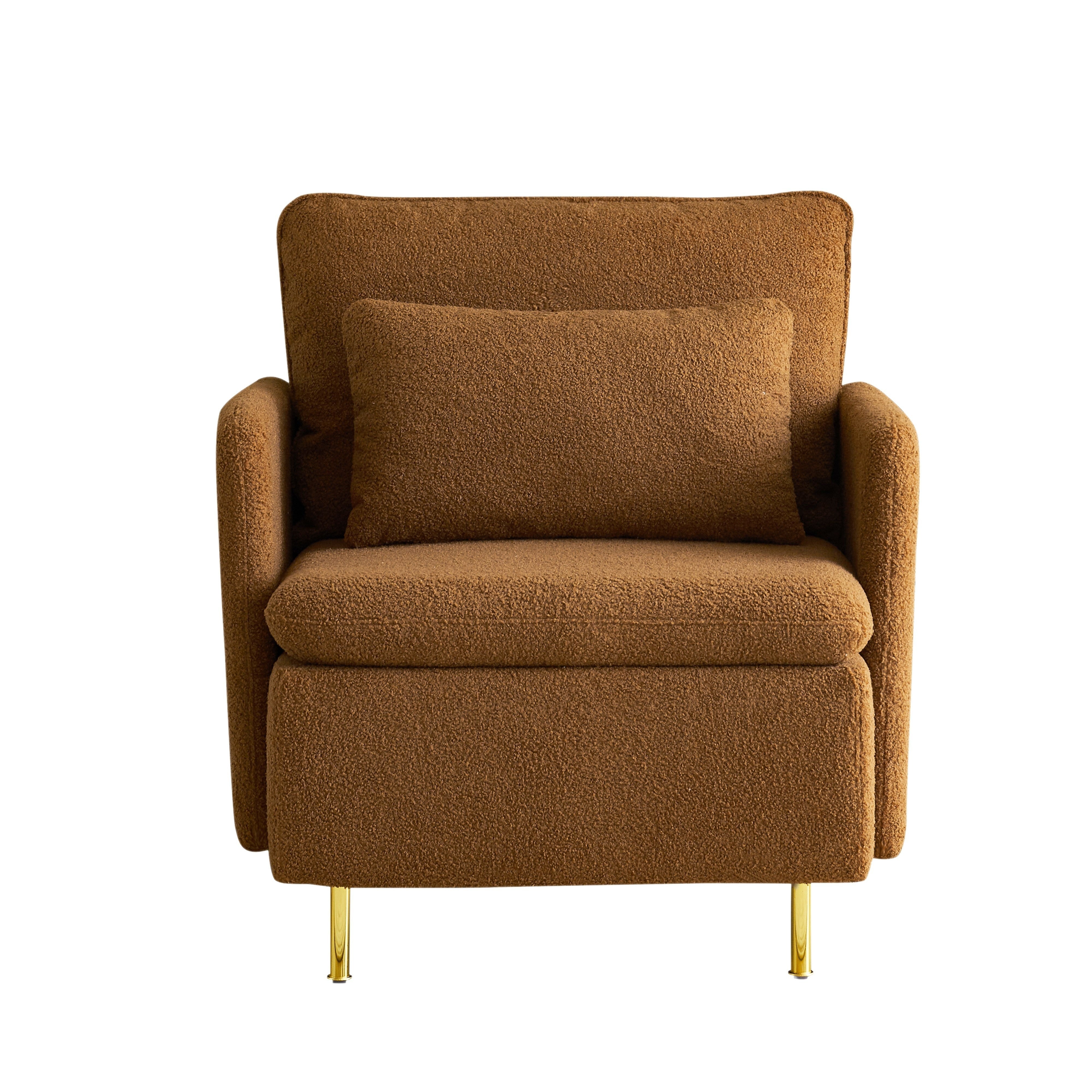 Modern Armchair, Comfortable And Cozy Sherpa Cushioned Armchair, Furry Reading Chair With Slim Armrests, Furry Single Club Sofa Chair, Suitable For Living Room, Bedroom, And Many Other Occasions