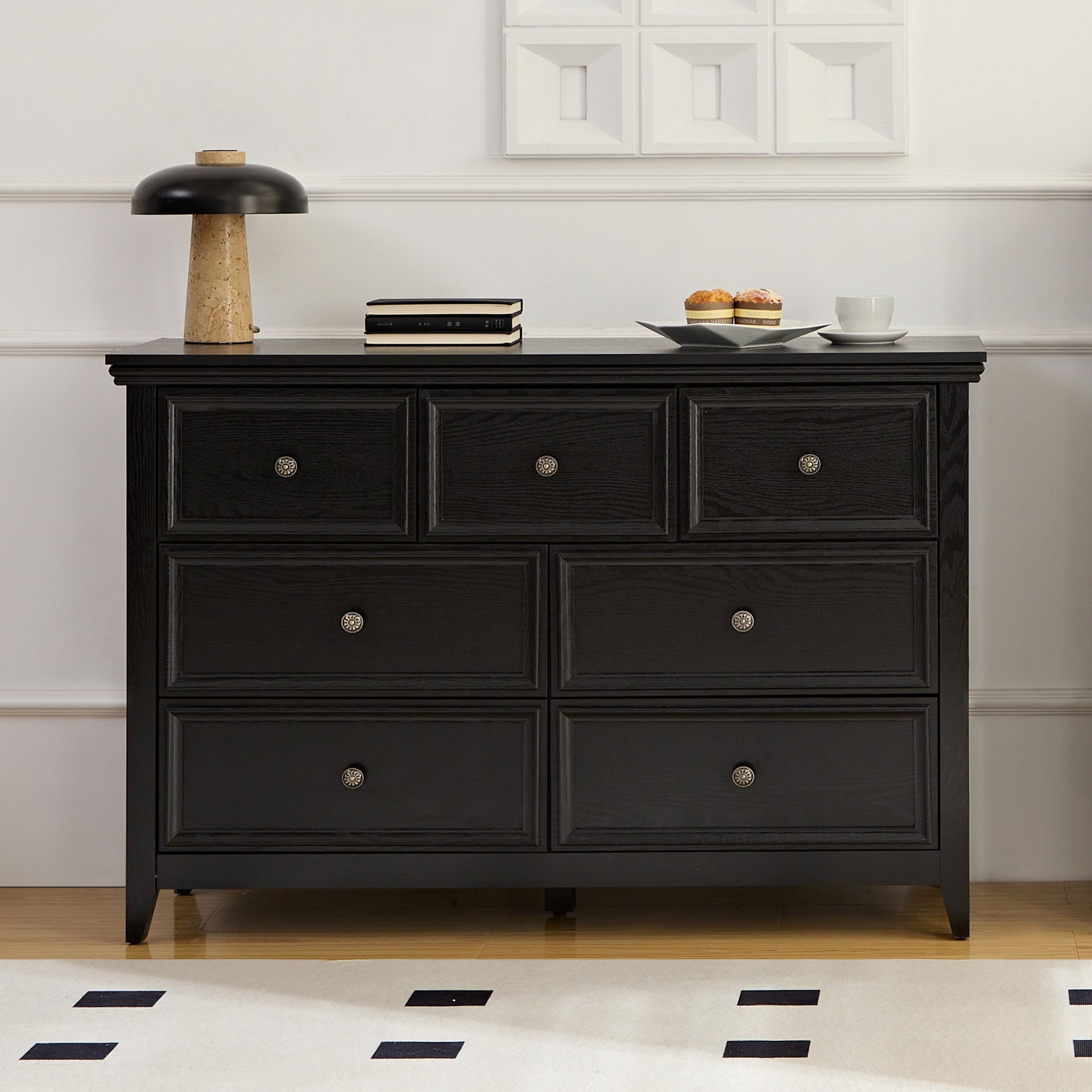 Dresser For Bedroom Black Dresser Chest Of Drawers Black Nightstand Modern Drawer Dresser Rustic Style Storage Cabinet