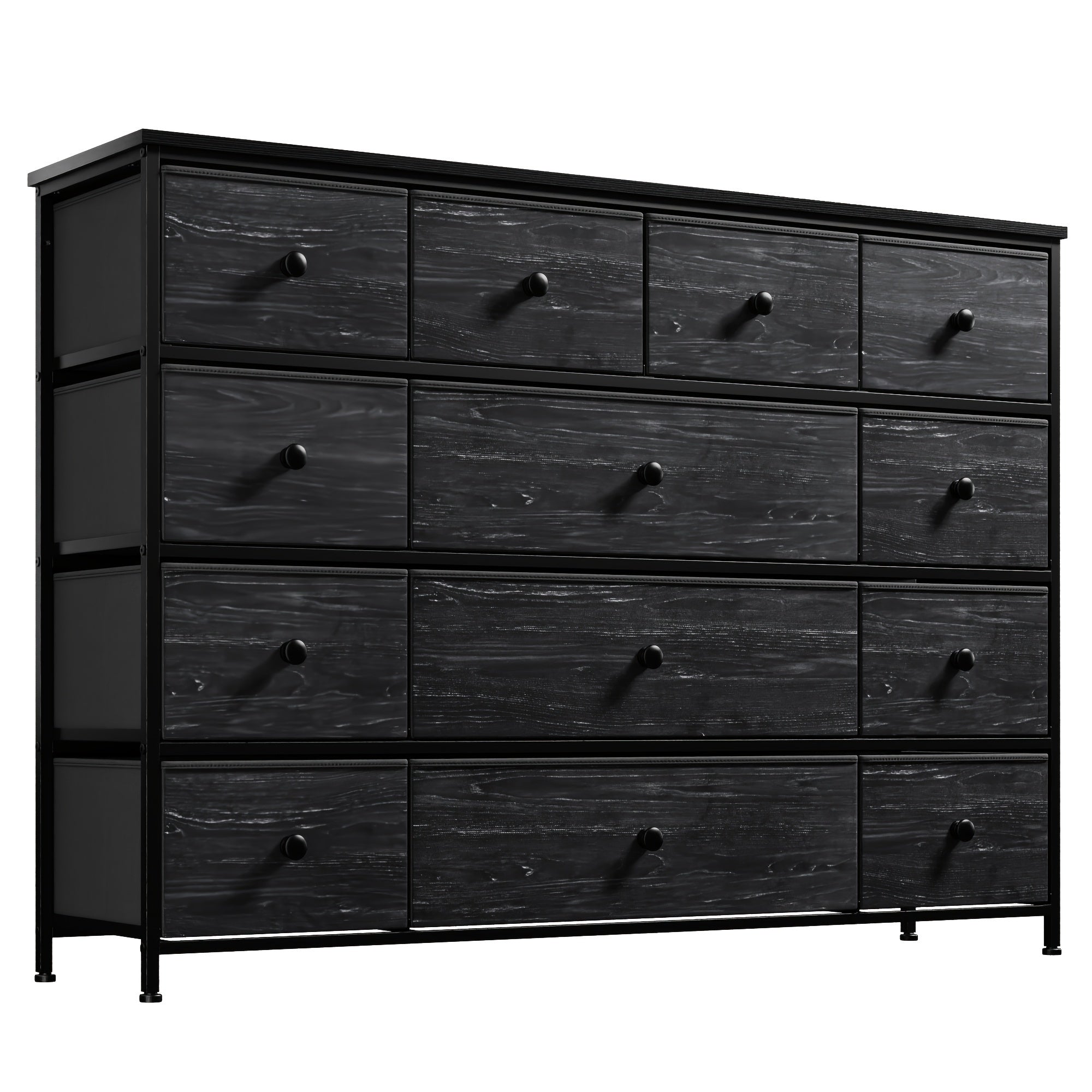 Black Dresser Dresser for Bedroom Dresser with 13 Storage Drawer Dressers & Chests of Drawers for 55’’ TV Black Dresser
