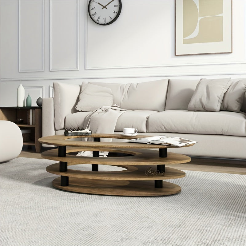 Artistic Modern Living Room Coffee Table, Multi-layer Coffee Table