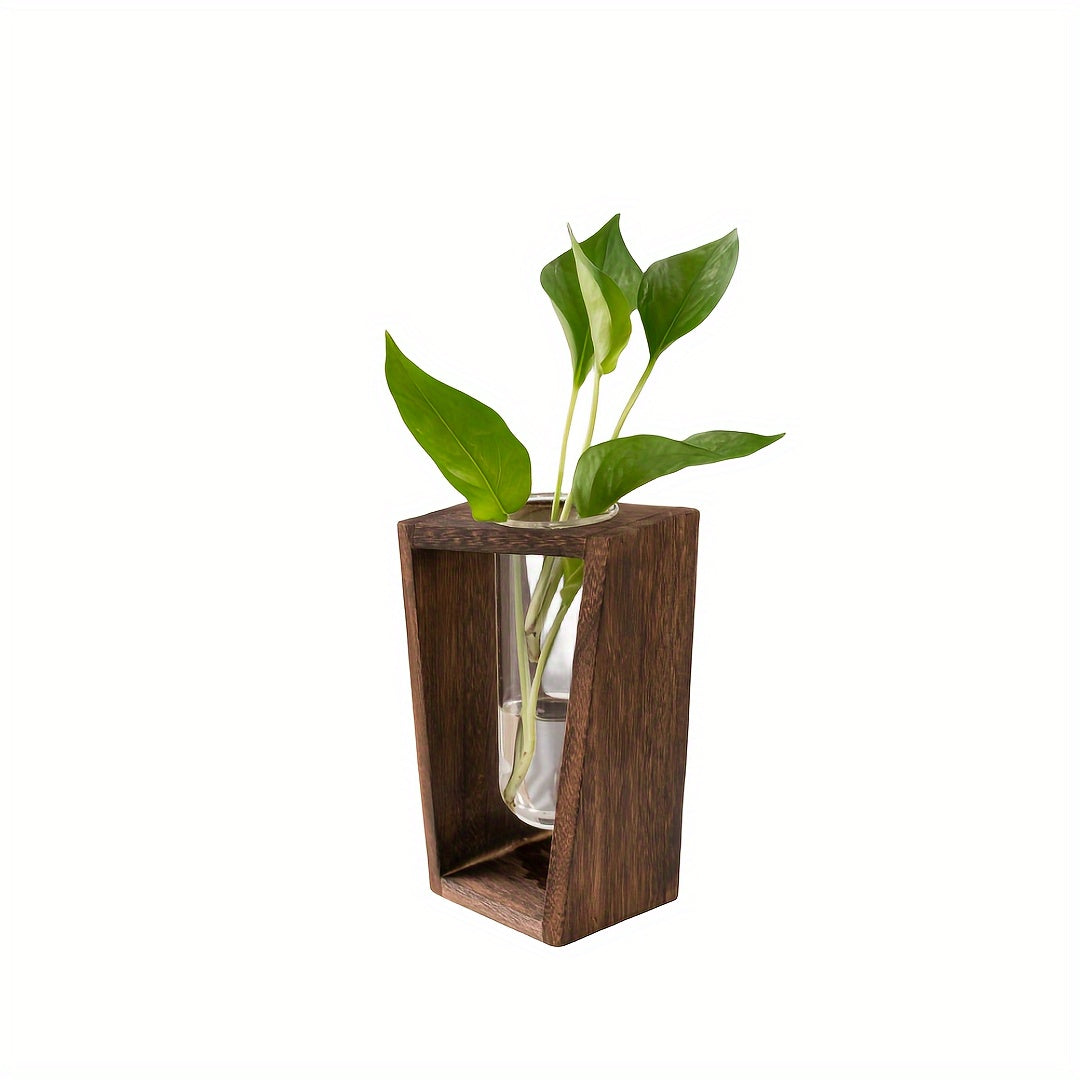 Large Wooden Plant Stand with Vase - Self-Cleaning, Versatile for Indoor/Outdoor Use - Perfect for Home & Office Decor, Includes Multiple Components