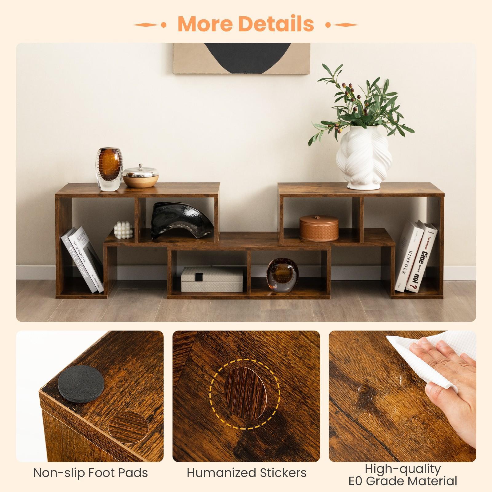 3pcs Adjustable Console TV Stand Set - Modern Minimalist Media Center with DIY Open Storage Shelves Sturdy E0 Grade