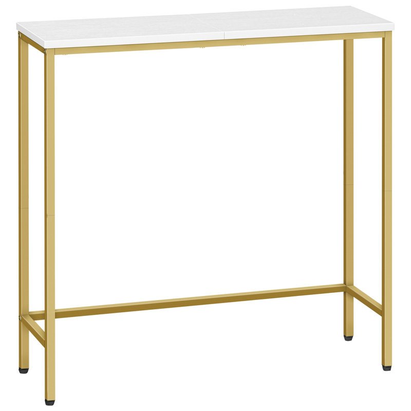 Narrow Console Table, 29.5" Small Entryway Table, Thin Sofa Table, Side Table, Display Table, for Hallway, Bedroom, Living Room, Foyer, Greige and Black, Black, White and Golden