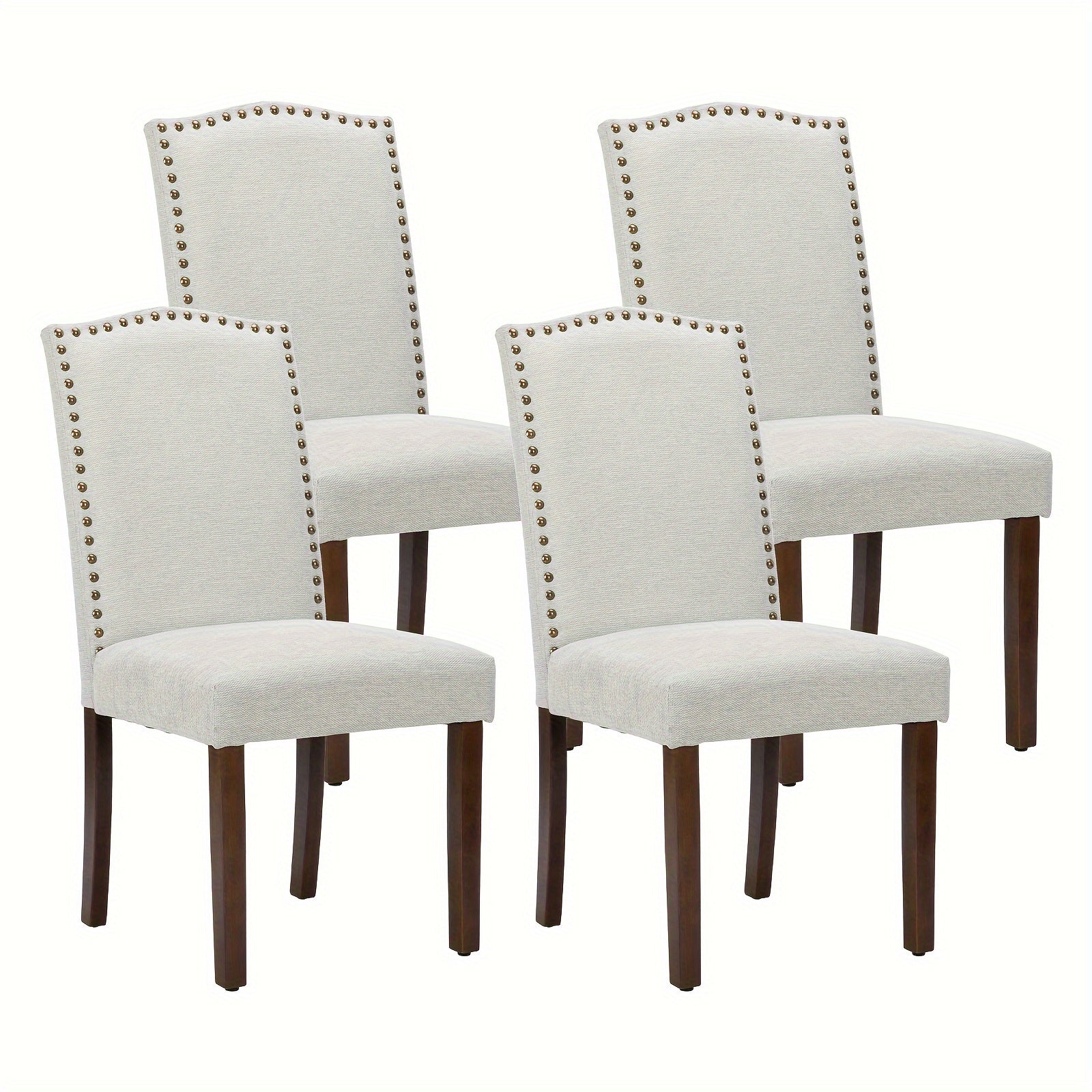 Dining Chairs, Parsons Dining Chairs Upholstered Fabric/PU Leather Kitchen Side Chairs With Nailhead Trim For Kitchen Dining Room Living Room