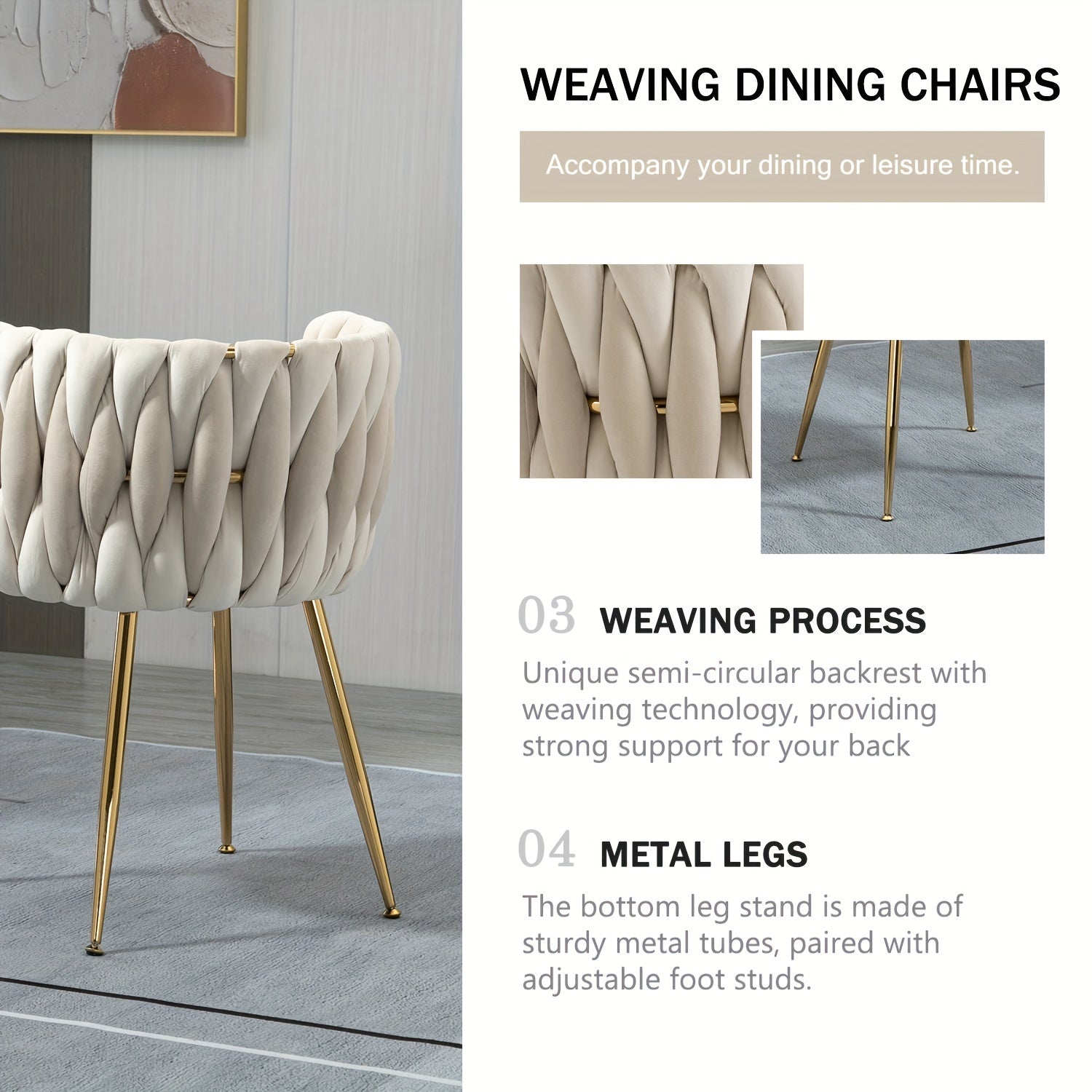 Velvet Dining Chairs Set of 4, Modern Upholstered Dining Chairs with Golden Metal Legs for Dining Room, Vanity, Kitchen, Living Room