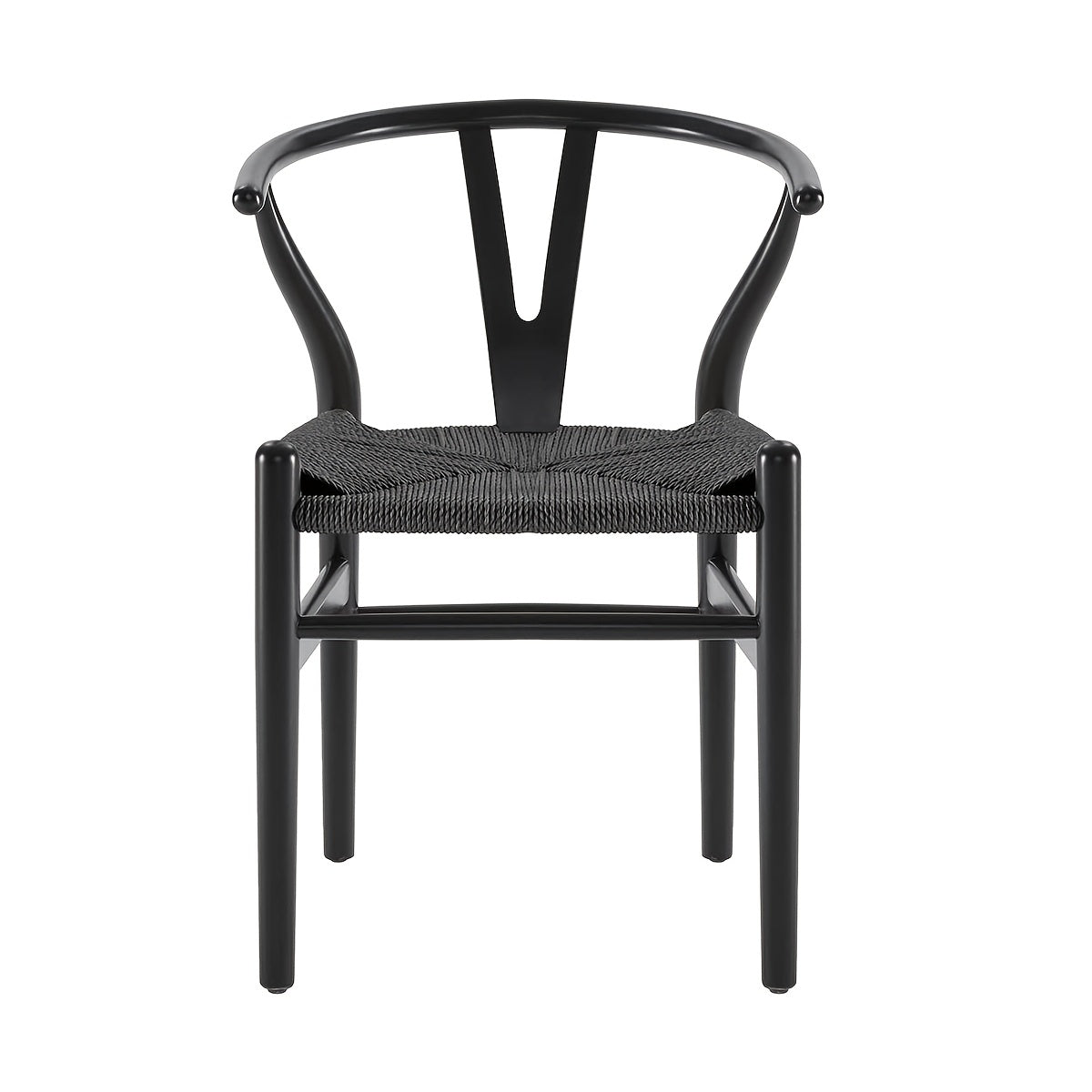 Solid Wood Woven Dining Chair, Modern Solid Wood Medieval Y Back Dining Chair, Log Dining Chair Armchair, Suitable for Restaurants, Cafes and Home, Professional Factories