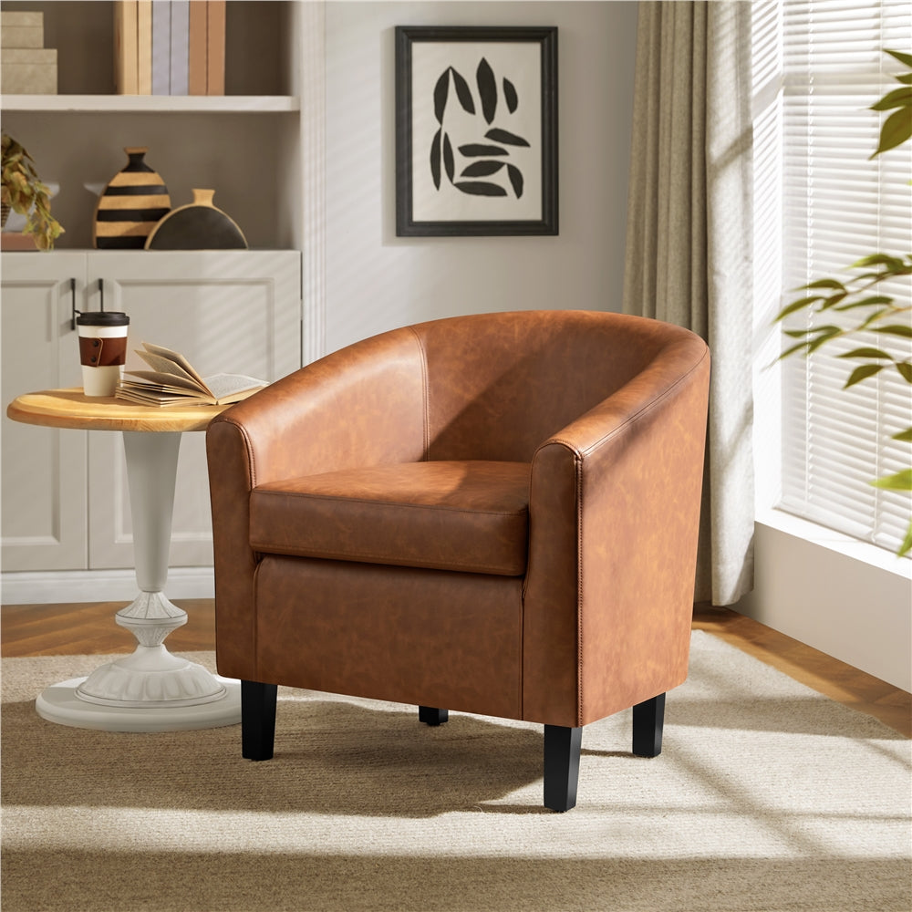 Accent Chair Faux Leather Club Chair for Living Room/Bedroom/Home Bar