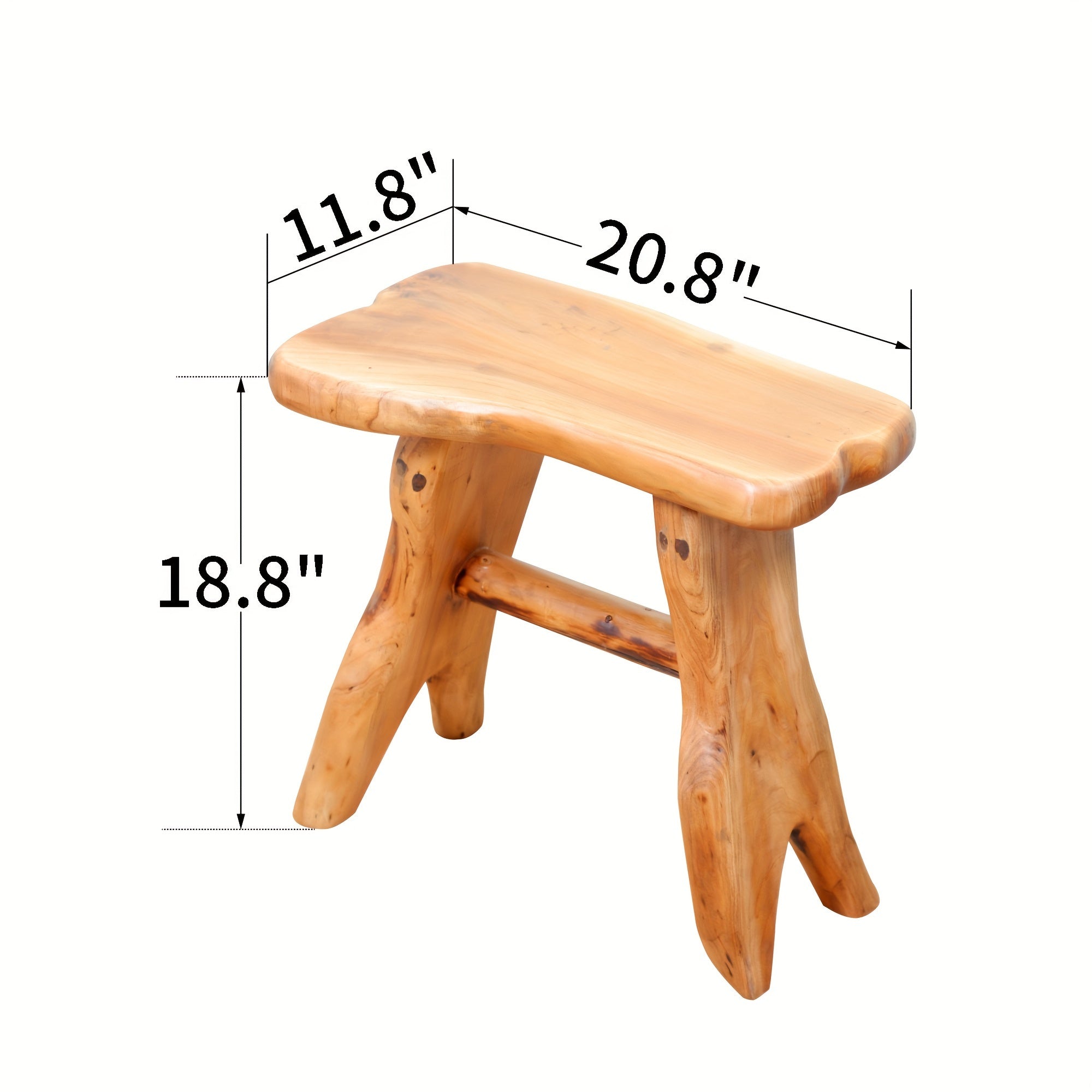 1pc Unique Tree Stump-Inspired Wooden Side Table & Plant Stand - Handcrafted Cedar Stool with Natural Wood Grain, Durable & Ready to Use, Ideal for Living Room, Bedroom, Patio - Indoor/Outdoor Versatility