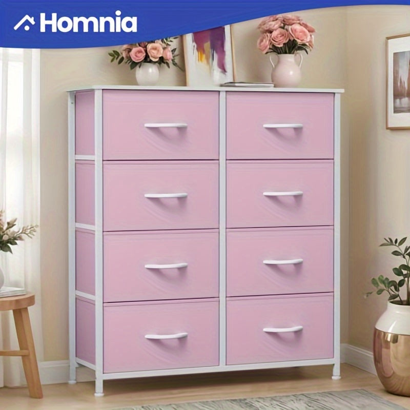 Fabric Dresser for Bedroom Tall Storage Dresser with 8 Drawers Black Dresser & Chest of Drawers Storage Drawer