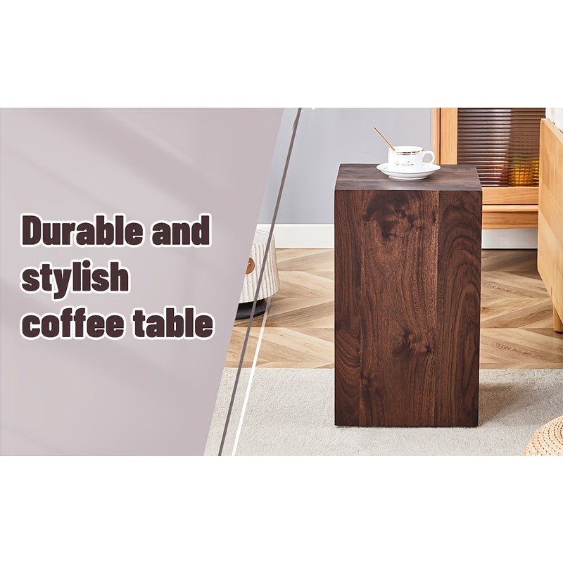 Cube End Table Wood Grain, Modern Side Table For Living Room, Contemporary Nightstand Table Sofa Table For Home, No Assembly, Clearance Furniture, Hot Sale Furniture, Christmas Gift