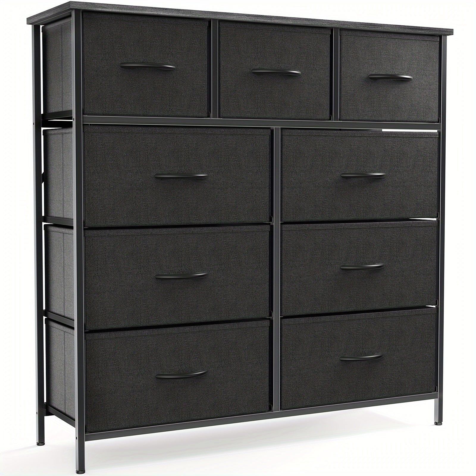 Dresser With 9 Drawers Fabric Storage Tower Storage Cabinet Organizer Unit For Lab Living Room Hallway Closets &