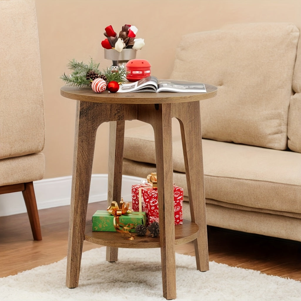 Round End Table Farmhouse End Table Coffee Table Round End Table Small Table End Tables Living Room Corner Table Drink Table, for Office, Bathroom, Hallway, Closet, Kitchen, End Table, Compact, Space-Saving, And Easy to Assem