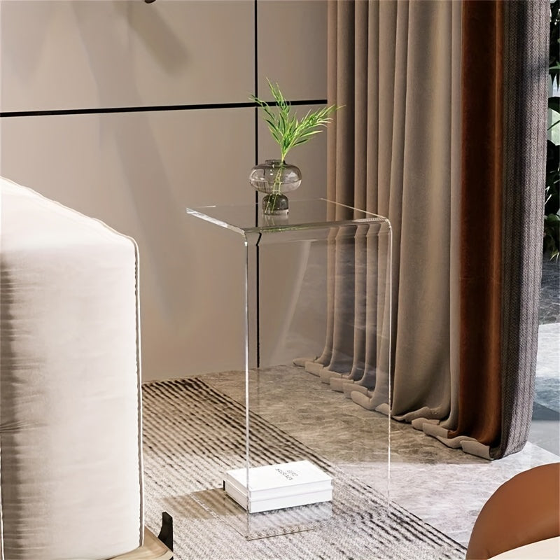 Modern simple acrylic C-shaped side table coffee table-transparent color