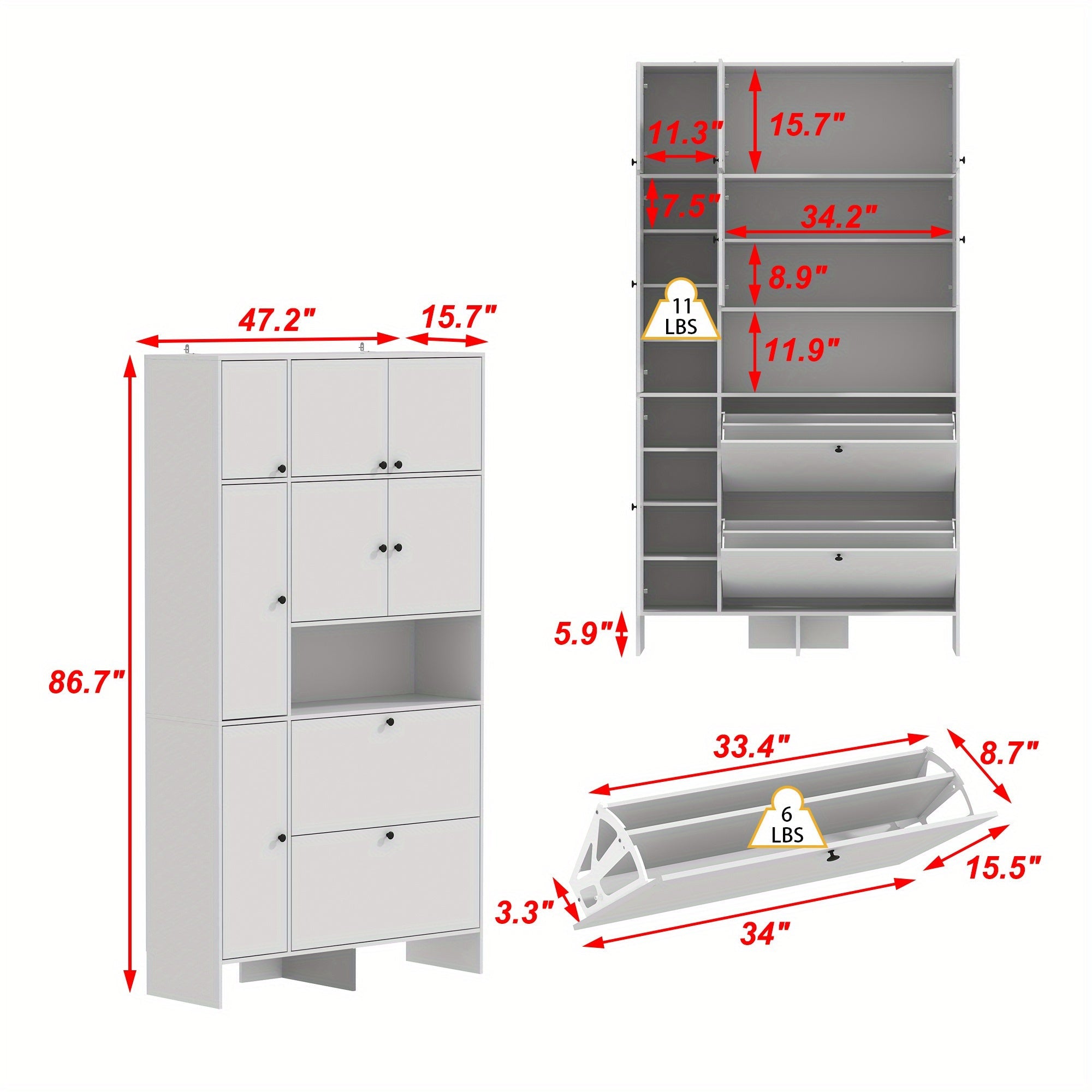 Wardrobe, Storage Cabinet with 9 cabinet doors and shelves, A Stylish Practical Solution for Your Bedroom or Living Room, Modern Design