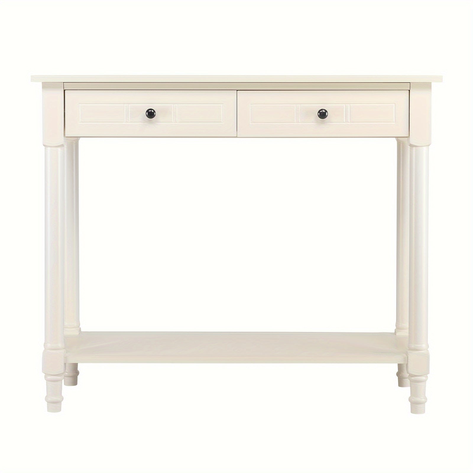 2-Tier Console Table with 2 Drawers, Console Tables for Entryway, Sofa Table with Storage Shelves, Entryway Table Behind Sofa Couch, for Living Room, Kitchen, Cream White