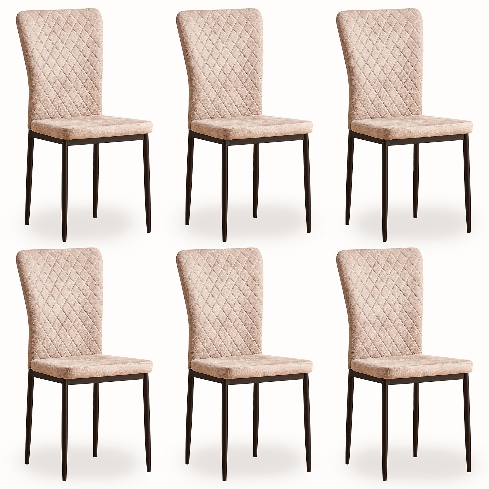 Black Velvet Dining Chairs Set Of 4 Kitchen & Dining Room Chairs High Back Kitchen Living Room Chairs Metal Frame Modern Lattice Design Set Of 6 Brown Living Room Chairs Dining Chairs with Suede, High Back, Metal Frame And Mo