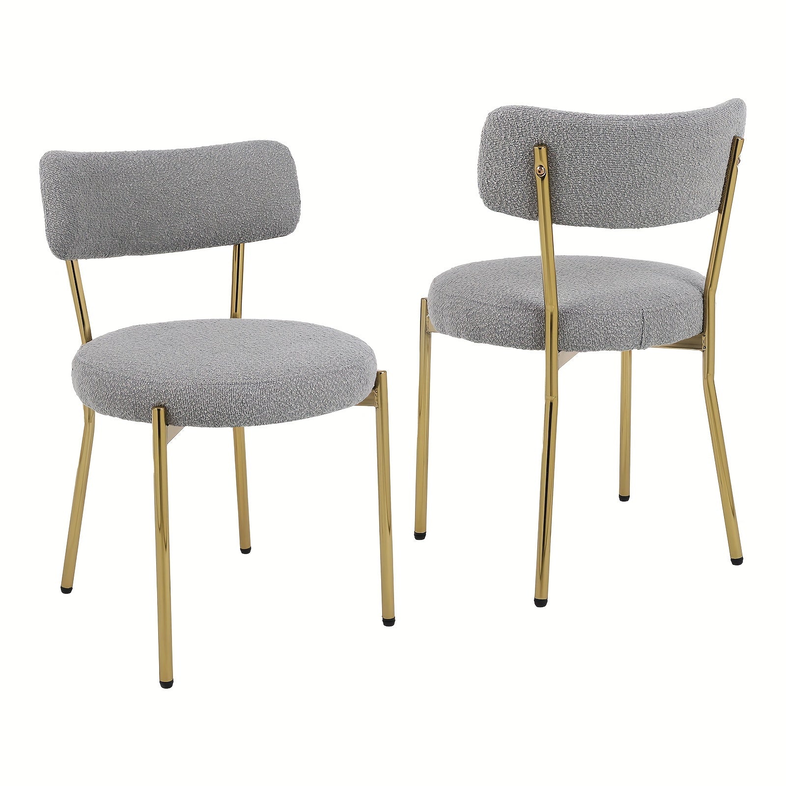 Modern Boucle Dining Chairs Set Of 2 Mid-Century Modern Sherpa Dining Chairs Upholstered Kitchen Dining Room Chairs