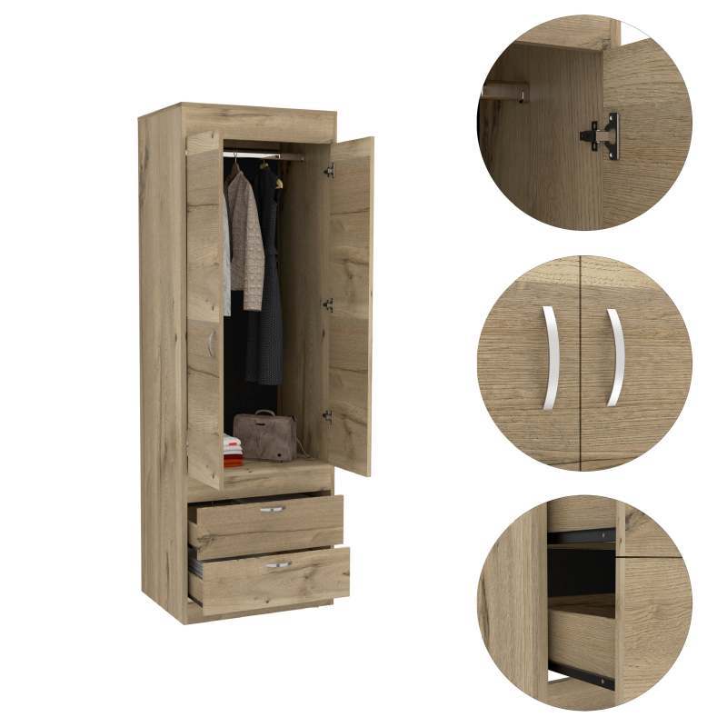 Armoire Large Cabinet with Two Drawers, a Storage Wardrobe for The Living Room And Bedroom., Cabinet for Clothes, Desk & Drawer Organizer for Home Storage