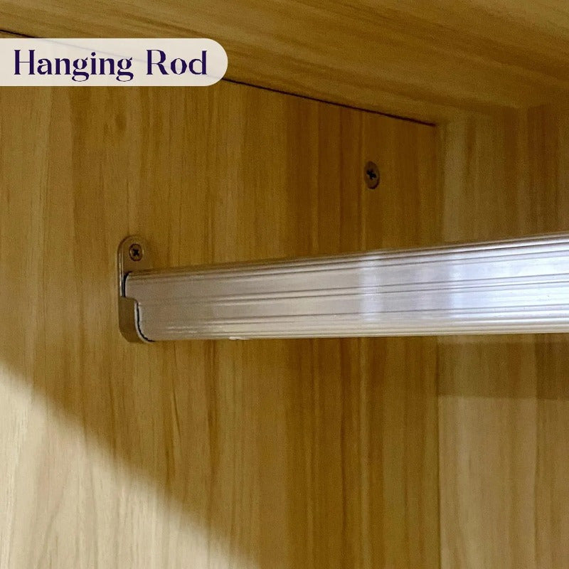 Doors Bedroom Armoire Wardrobe Closet Cabinet Wardrobe Closet with Hanging Rod Wood Closet Wardrobe for Large Storage Armoires and Wardrobes with Drawers Wooden