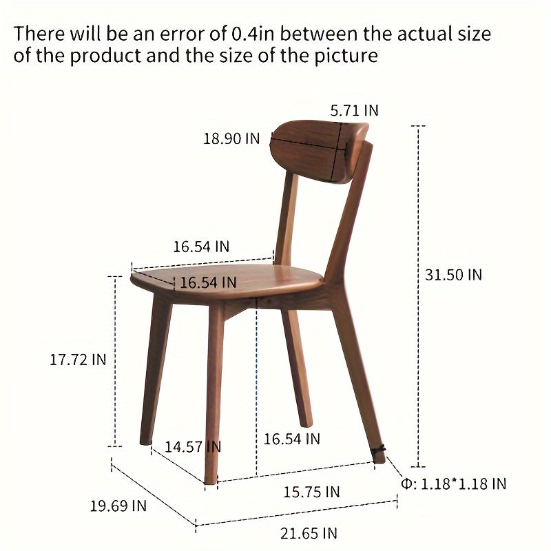 2 PCS/BOX) Dining Chair Wooden Oak Natural Wood