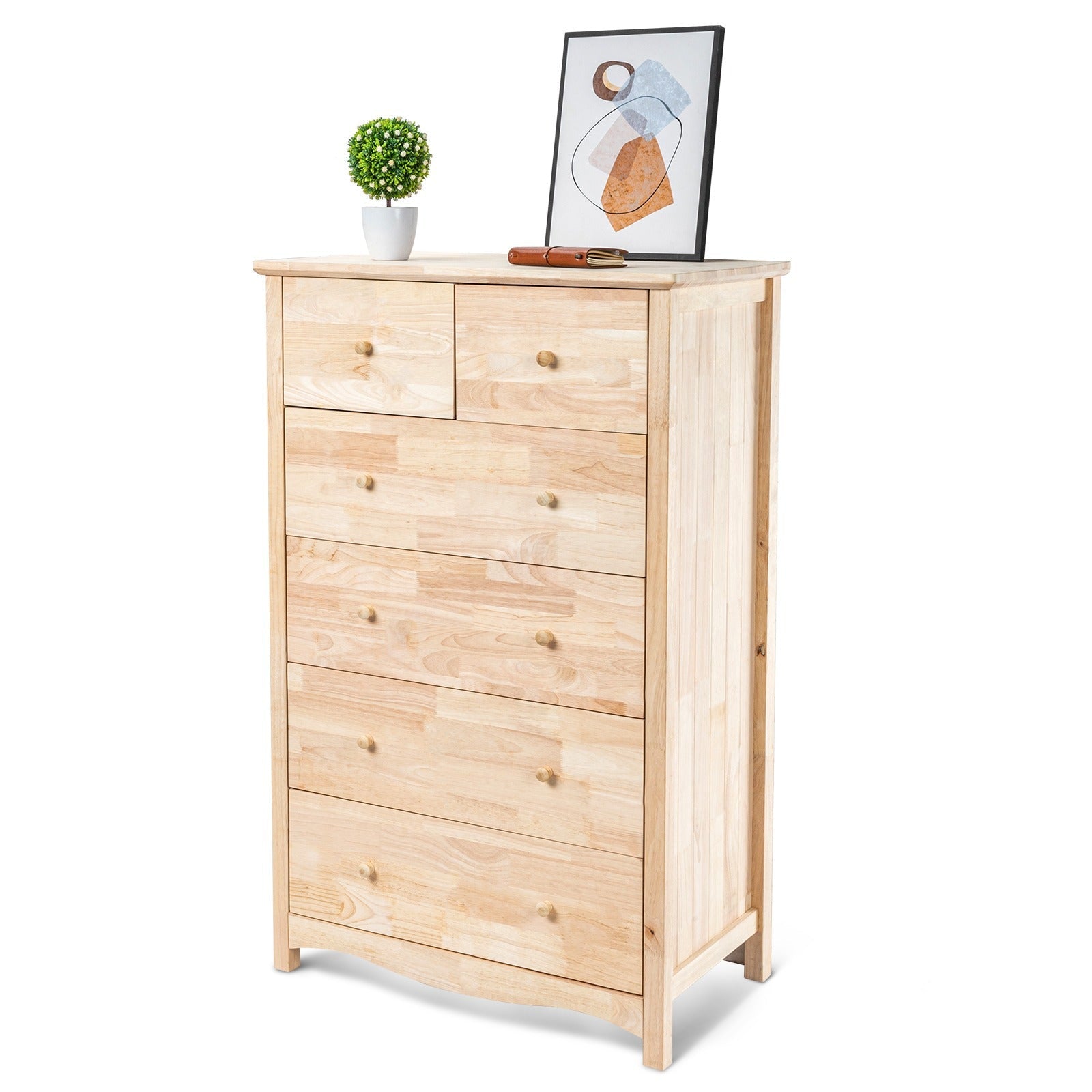 3/6 Drawer Dresser Natural Solid Wood Dresser Color DIY Upgraged Rustic Farmhouse Tall Dresser with Spacious Storage
