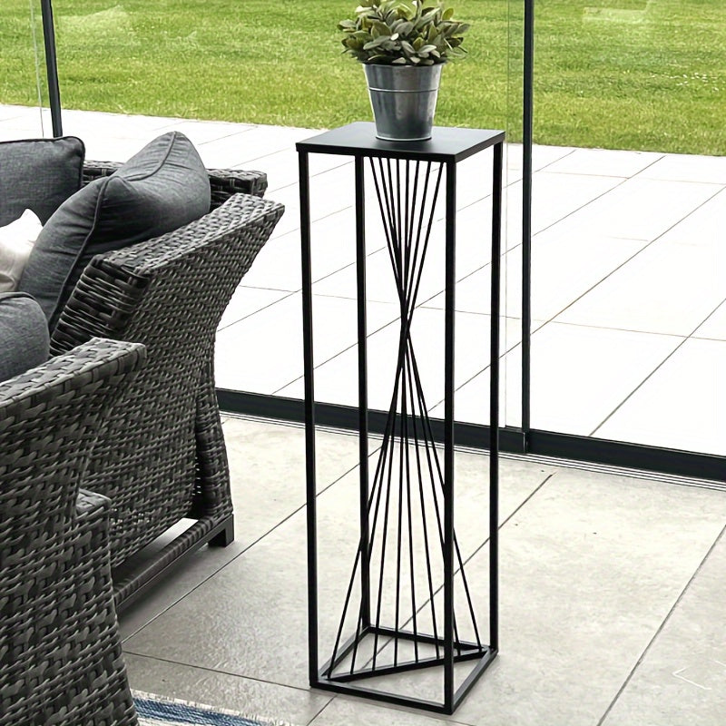 Scandinavian-Inspired Metal Plant Stand - Lightweight, Geometric Design for Indoor & Outdoor Decor, Perfect for Succulents & Potted Plants