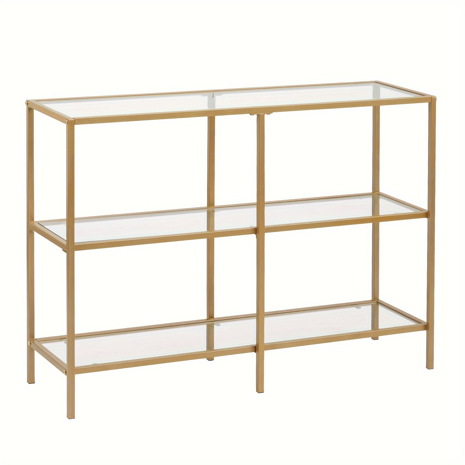 39.4 Console Table, Tempered Glass Sofa Table, Modern Entryway Table, Metal Frame, Easy to Assemble, for Living Room, Hallway