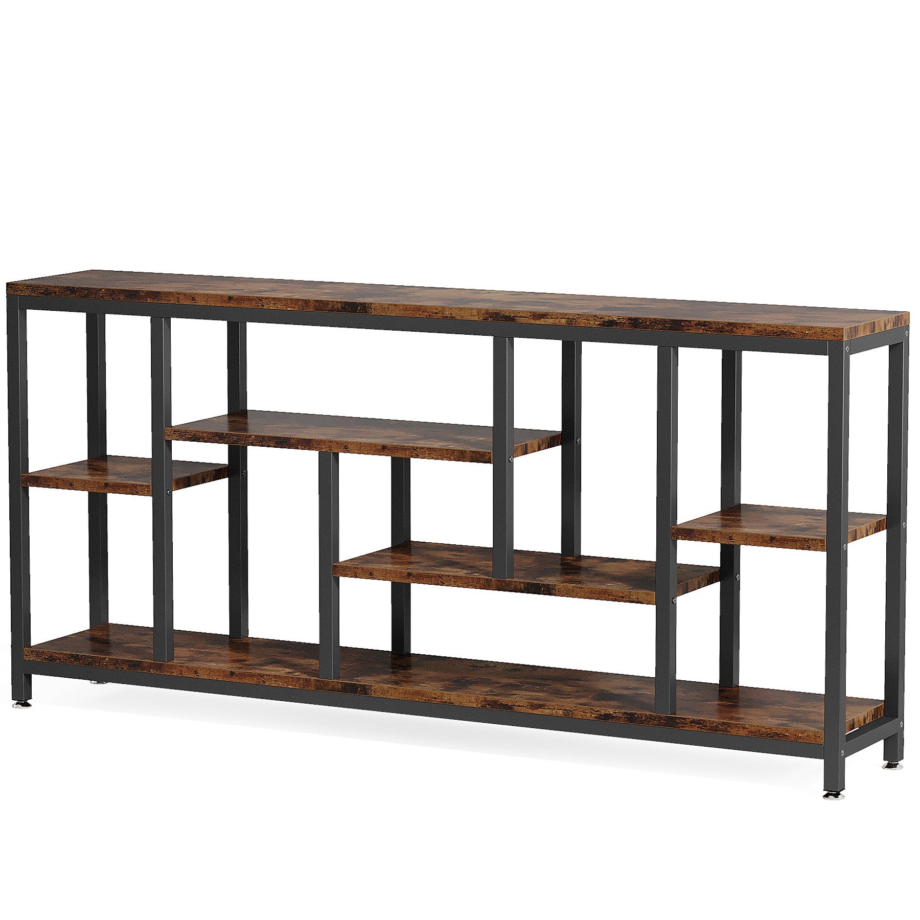 Console Sofa Table, 70.9 inch Extra Long Table Behind Couch with Storage Shelves, 3-Tier Industrial Narrow Entryway Hallway Accent Table for Living Room