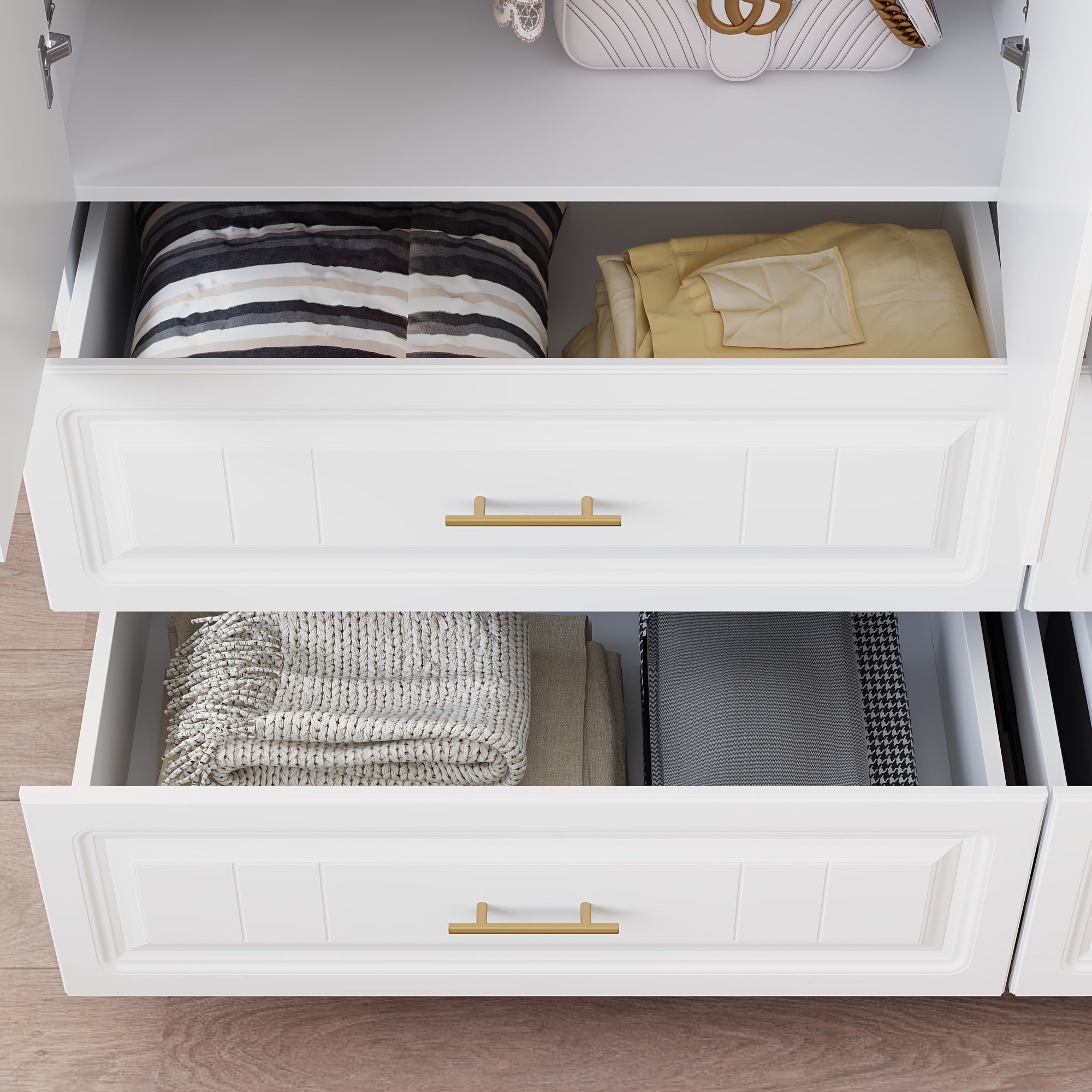 Closet Storage, Contemporary Wardrobe With Drawers For Streamlined Storage Solutions