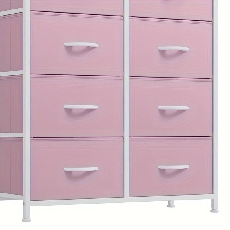 Fabric Dresser for Bedroom Tall Storage Dresser with 8 Drawers Black Dresser & Chest of Drawers Storage Drawer