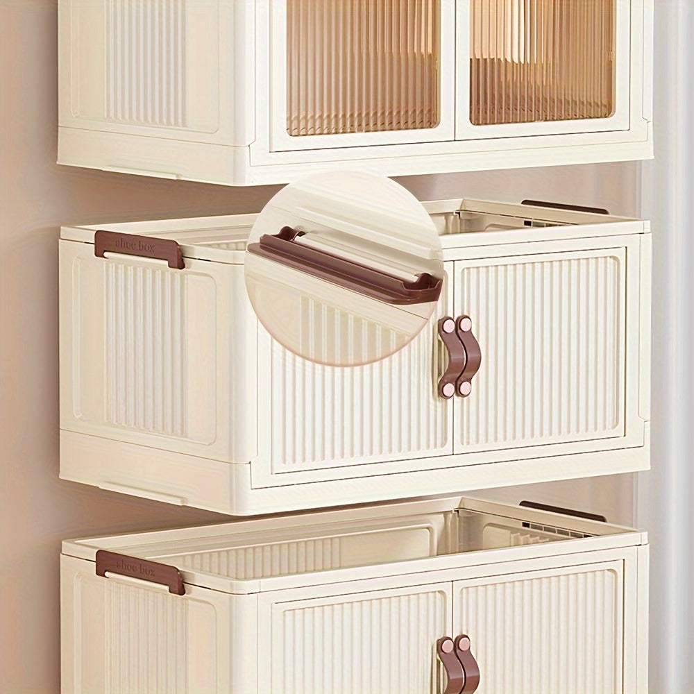 Foldable Wardrobe Storage, Large Double Opening Storage Box, Large Storage Box with Lid And Wheels, Can Store Clothes, Snacks, Toys And Books, Home Office Outdoor Foldable Container, Kitchen Storage, Clothing Storage, Office