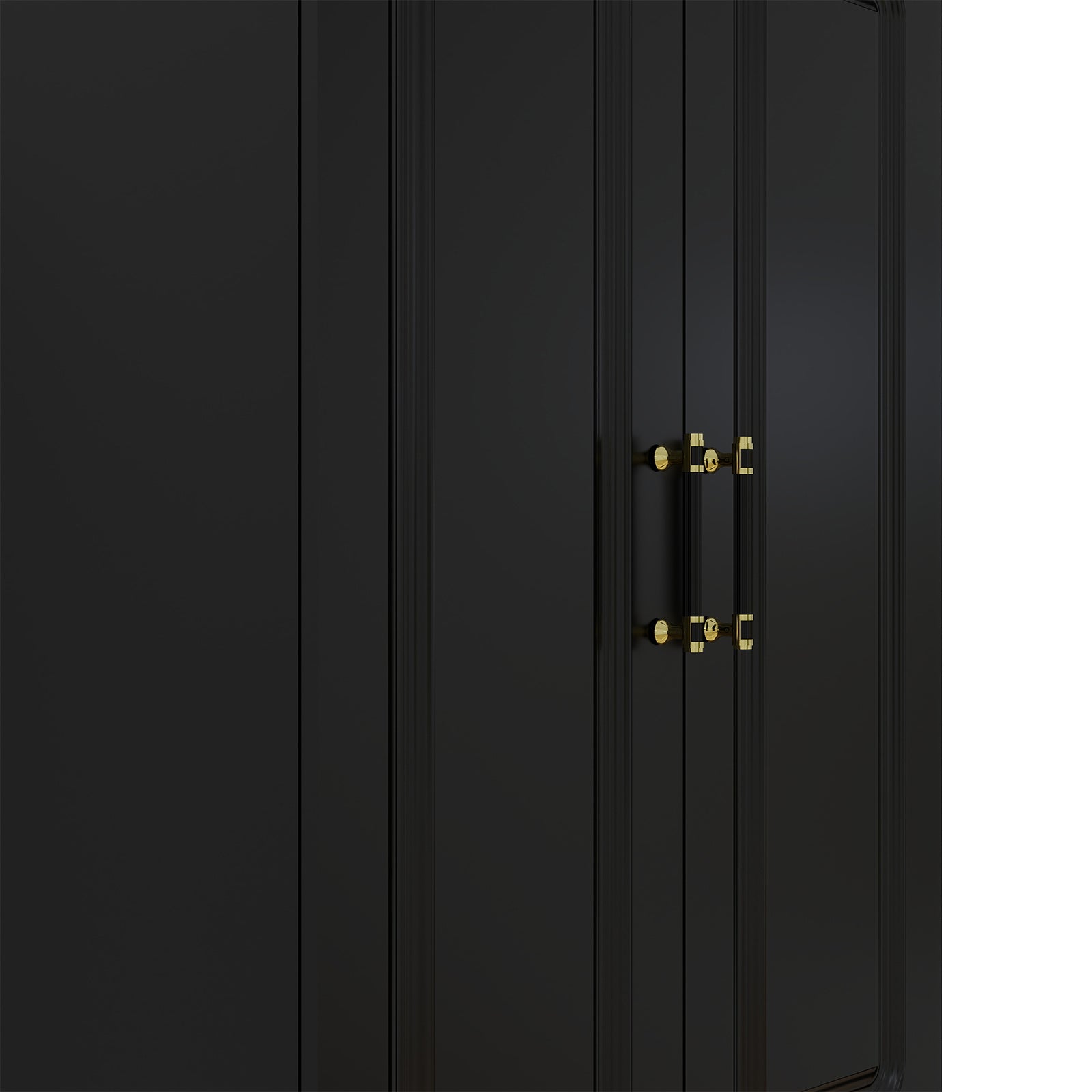 Black 3-Door Freestanding Wardrobe Armoire Closet - Modern Bedroom Organizer with Mirror 2 Hanging Rods 2 Drawers and 2