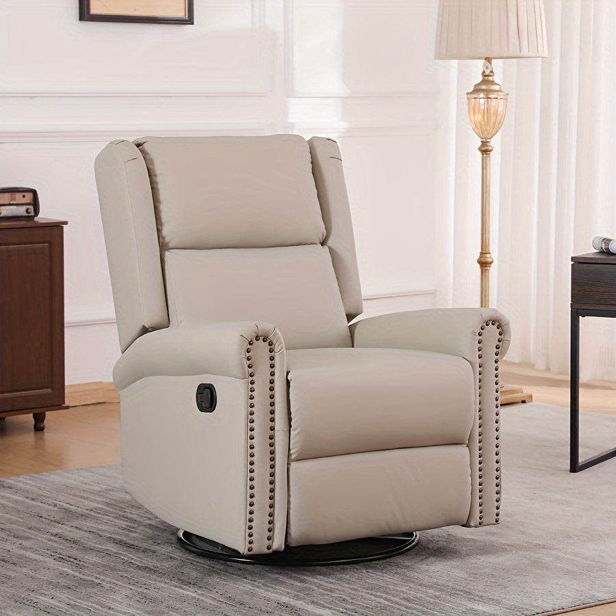 Recliner Chair, Single Sofa Furniture Home Theater Chairs Adjustable Modern Reclining Chair, Padded Seat Backrest, Modern Lazy Sofa for Bedroom, Living Room, Reading Room