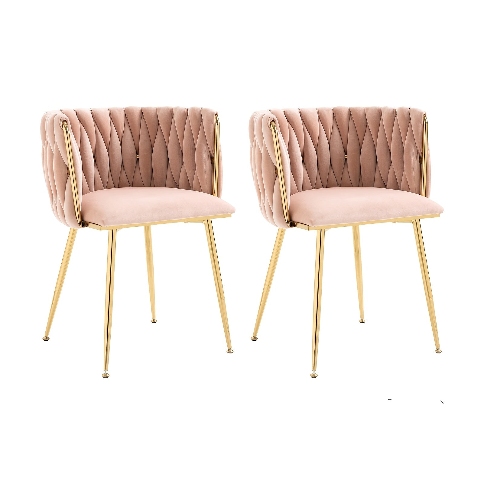 Velvet Dining Chairs Set Of 2 Tufted Dining Room Chairs with Golden Leg Upholstered Dining Chairs for Kitchen Dining