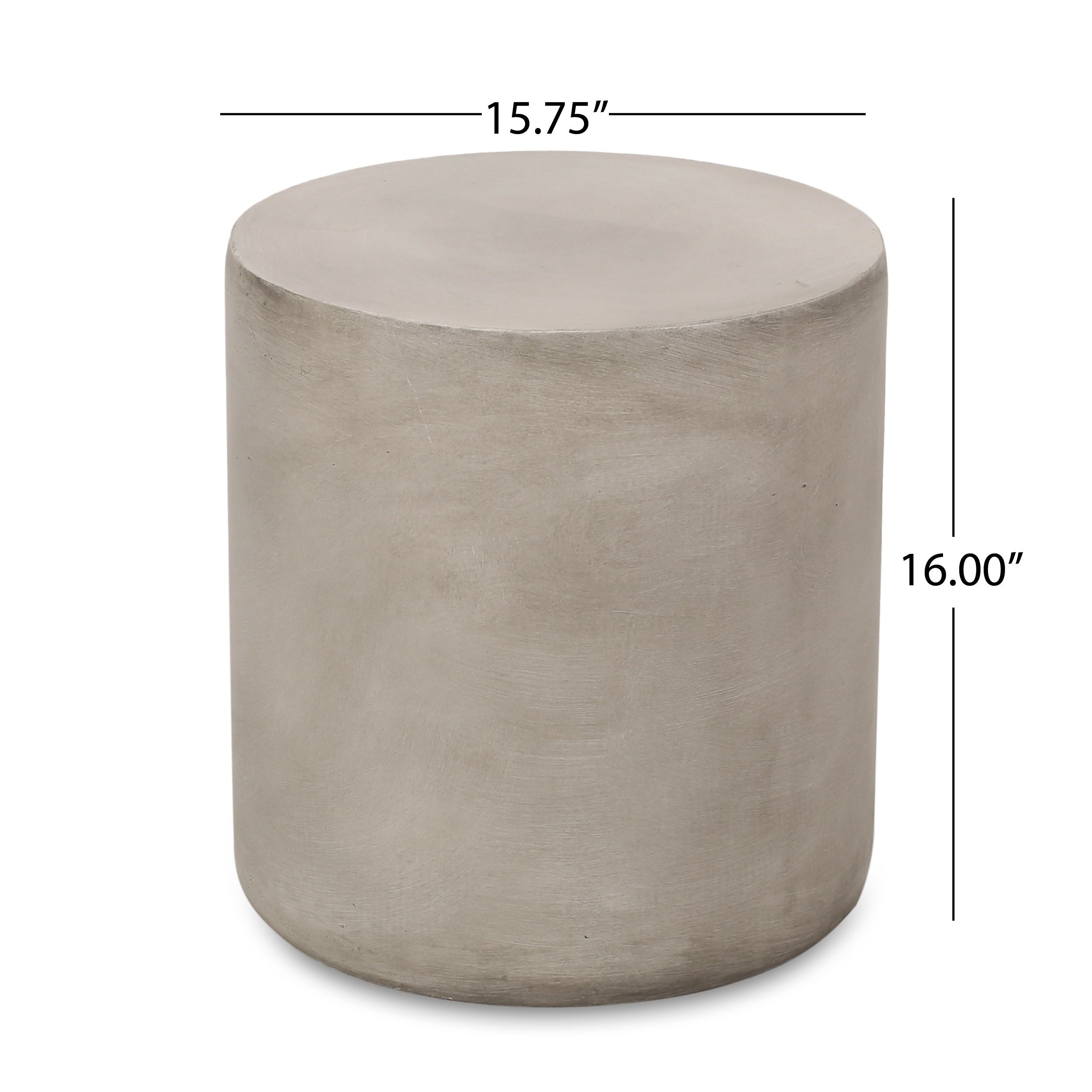 Light Concrete Side Table, Light Gray