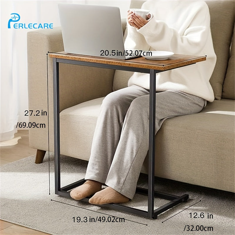 27-Inch Tall C-Shaped Side Table: Perfect For Living Room/ Bedroom/Kitchen. Versatile As A Bedside Table, Laptop Desk, Or Coffee Table. Easy To Assemble And Disassemble, Spacious Legroom, Fits Under Beds Or Sofas, I