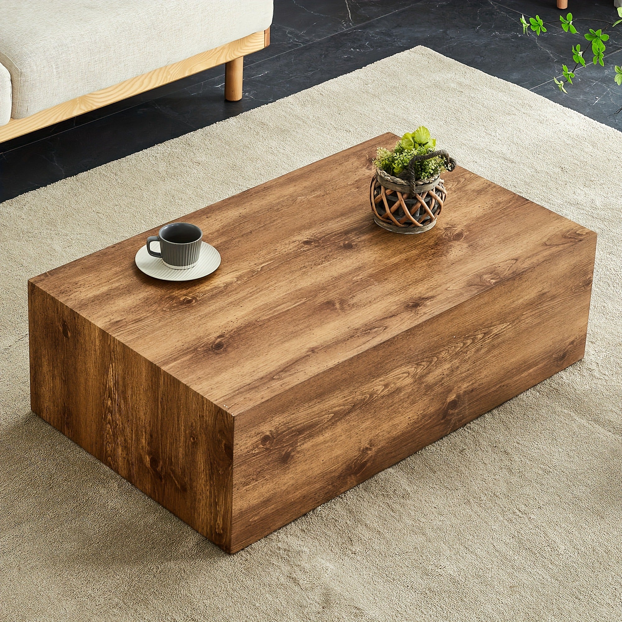 Wood Grain Coffee Table Wood Grain, Rectangle Wood Center Table for Living Room, Contemporary Cocktail Table Center Table for Home, No Assembly Modern Living Room Table, End Tables Living Room, Furniture for Home, Local Wareh