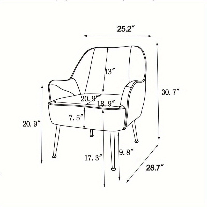 Modern Soft White Teddy Fabric Ivory Ergonomics Accent Chair Living Room Chair Bedroom Chair Home Chair With Gold Legs And Adjustable Legs For Indoor Home