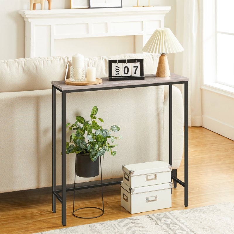 Narrow Console Table, 29.5" Small Entryway Table, Thin Sofa Table, Side Table, Display Table, for Hallway, Bedroom, Living Room, Foyer, Greige and Black, Black, White and Golden