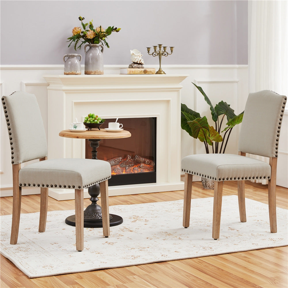 Dining Room Chairs Upholstered Kitchen Chairs Side Chairs with Solid Wood Legs and Nailhead for Home, Kitchen, Dining Room