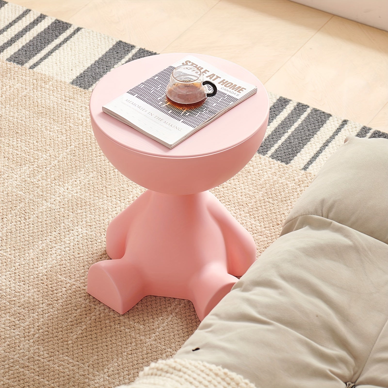 Small Side Table, Simple Coffee Table For Living Room Bedroom Balcony Office, Modern Bedside Home Furnishings, Cartoon Style, Small Space, Easy To Assemble