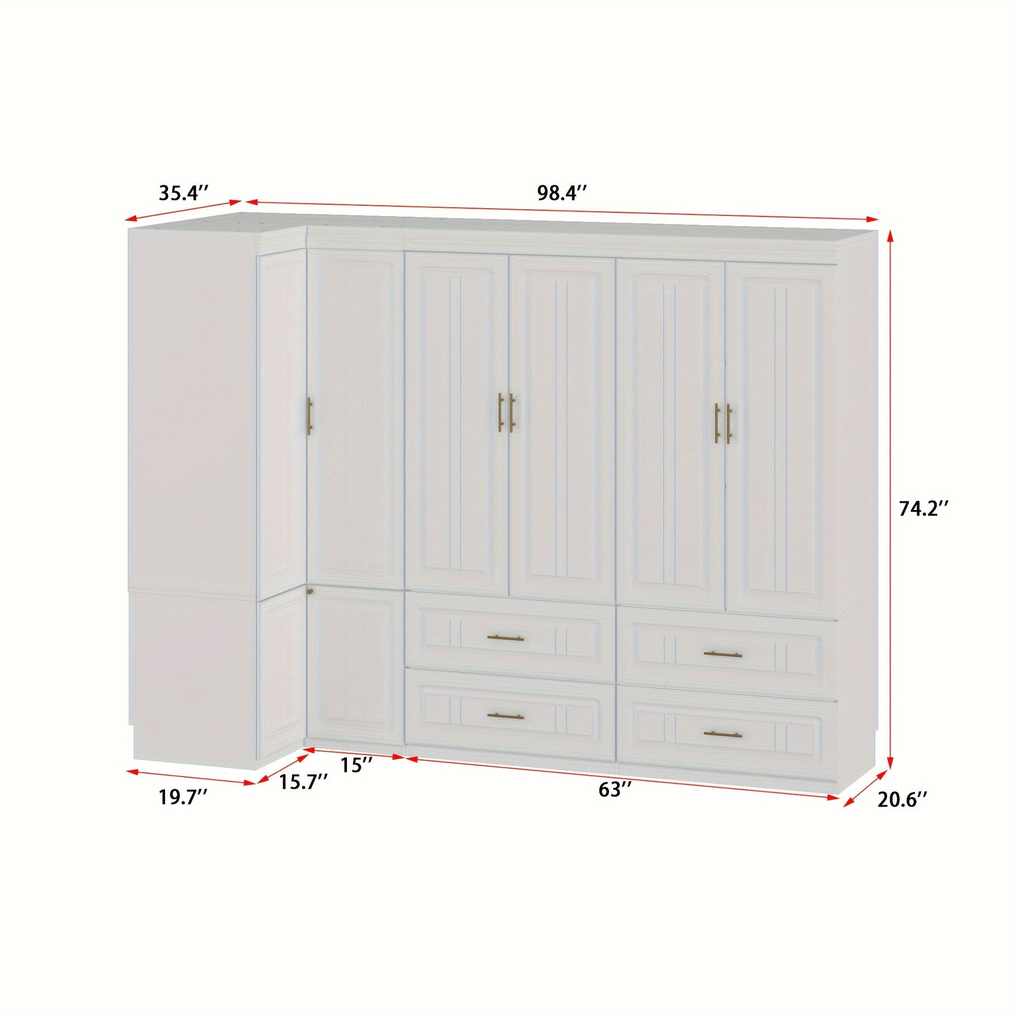 Closet Storage, Corner Wardrobe With Drawers For Efficient Room Utilization