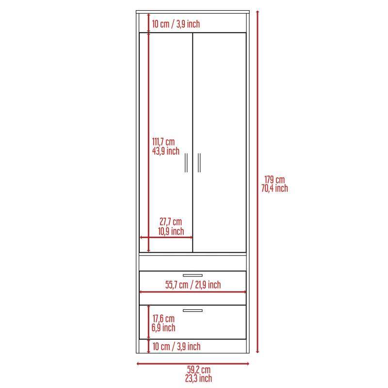 Armoire Large Cabinet with Two Drawers, a Storage Wardrobe for The Living Room And Bedroom., Cabinet for Clothes, Desk & Drawer Organizer for Home Storage