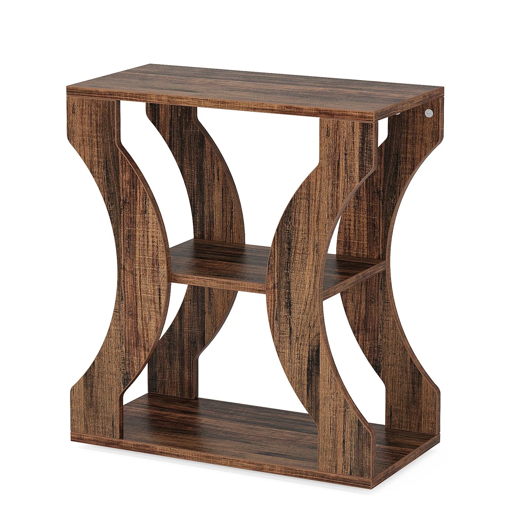 24 Inch Side Table, 3 Tier Farmhouse Side Table with Storage Shelves, Can Be Used As a Bedroom Nightstand, Coffee Table